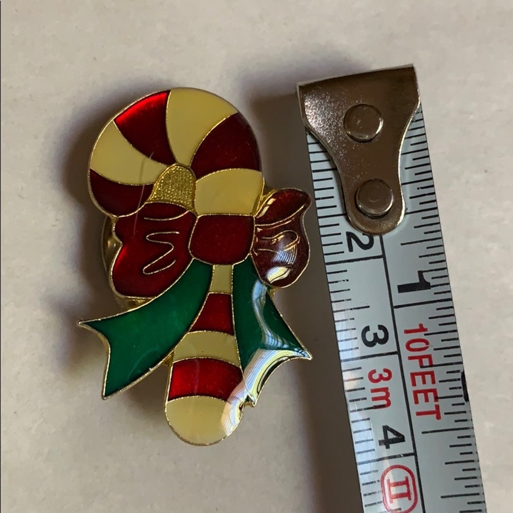 Button cover Christmas candy cane clothing jewelry used